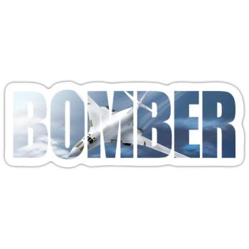 Bomber Tu-160 - Sticker Größe S (10 x 10 cm) - Mattweiß - Vorne