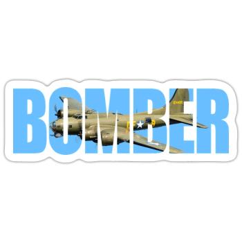 Bomber B-17 Flying Fortress - Sticker Größe S (10 x 10 cm) - Mattweiß - Vorne