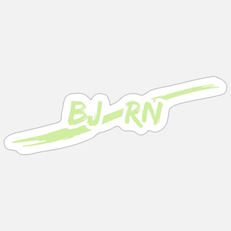 Bjoern - Sticker taille S (10 x 10 cm) - blanc mat