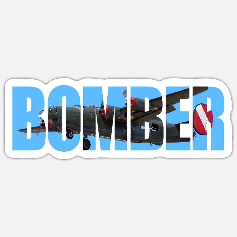 Bomber B-24 Liberator - Sticker size S (10 x 10 cm) - white matte
