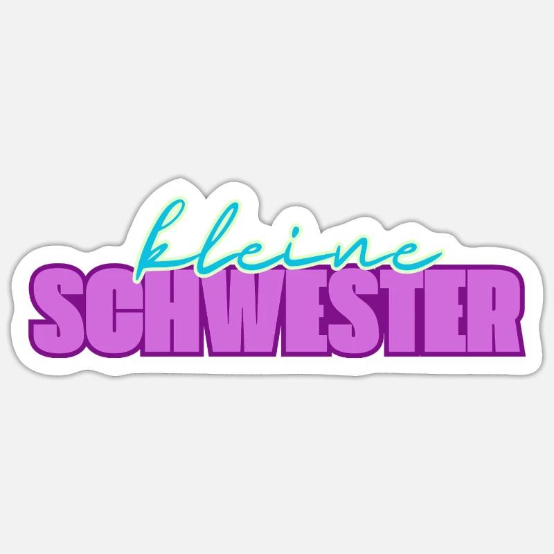 Kleine Schwester - Sticker Größe S (10 x 10 cm) - Mattweiß