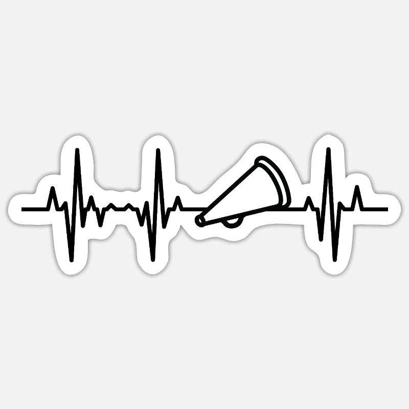 Megaphone Cardiogram Sticker size S (10 x 10 cm)