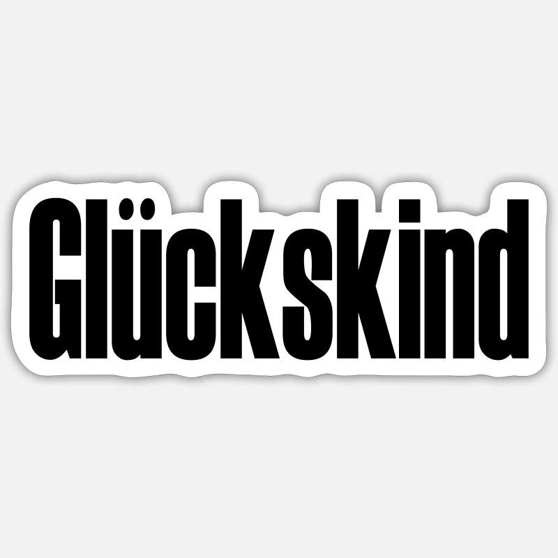 Glückskind - Sticker Größe S (10 x 10 cm) - Mattweiß