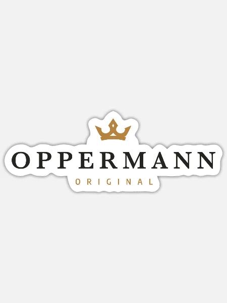 Oppermann Original Familienlogo - Sticker Größe S (10 x 10 cm) - Mattweiß