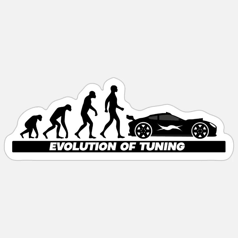 evolution of tuning / Auto Tuning Design Sticker Größe S (10 x 10 cm)