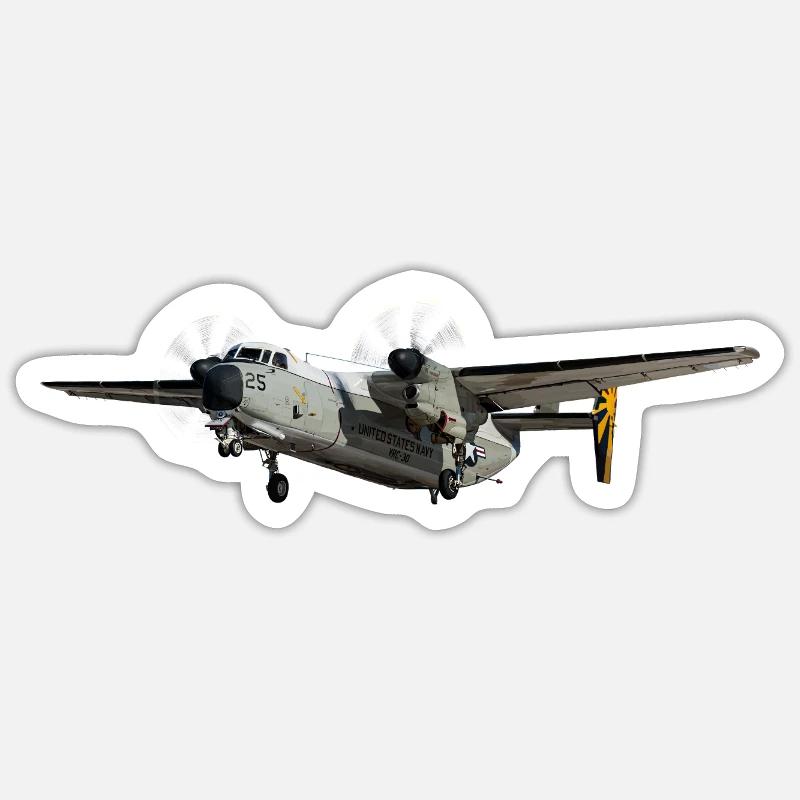 C-2A Greyhound - Sticker Größe S (10 x 10 cm) - Mattweiß