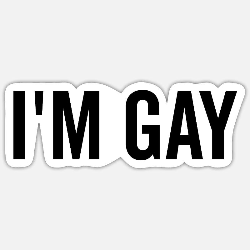 Ich bin schwul - Sticker Größe S (10 x 10 cm) - Mattweiß