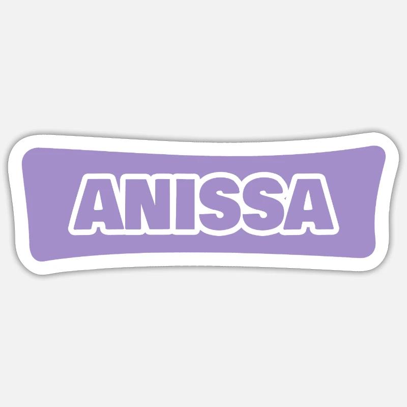 Anissa as a first name - Sticker size S (10 x 10 cm) - white matte