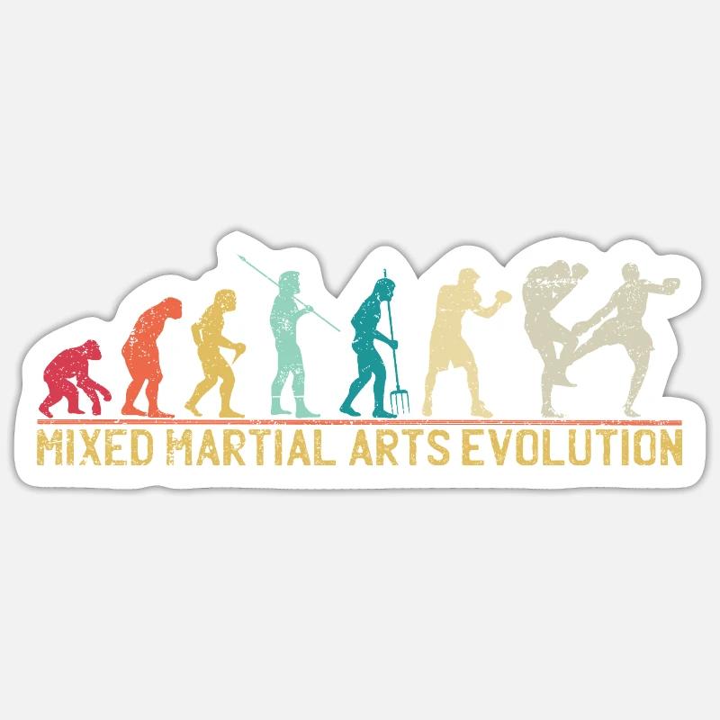 Arts martiaux mixtes Evolution Design - Sticker taille S (10 x 10 cm) - blanc mat