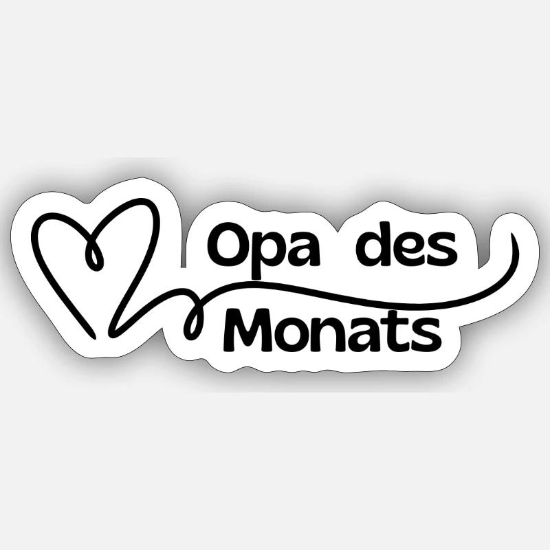 Papi du mois Coeur - Sticker taille S (10 x 10 cm) - blanc mat