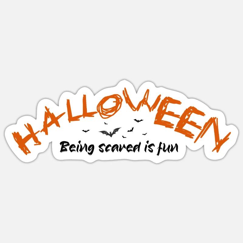 Halloween_being_scared_is_fun - Sticker size S (10 x 10 cm) - white matte
