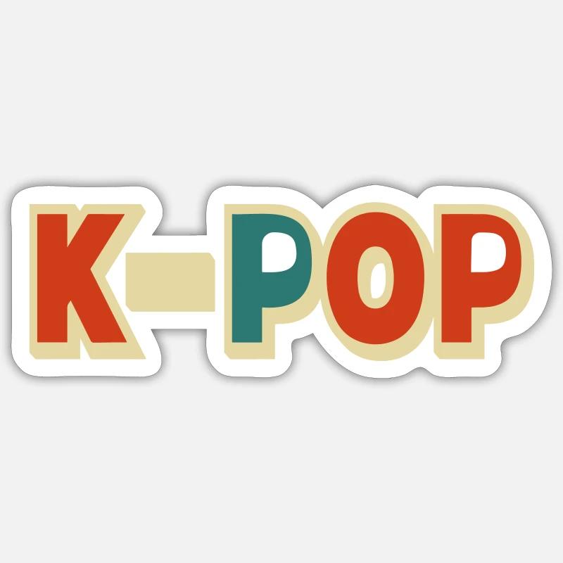 K-Pop 5 anpassbare Farben - Sticker Größe S (10 x 10 cm) - Mattweiß