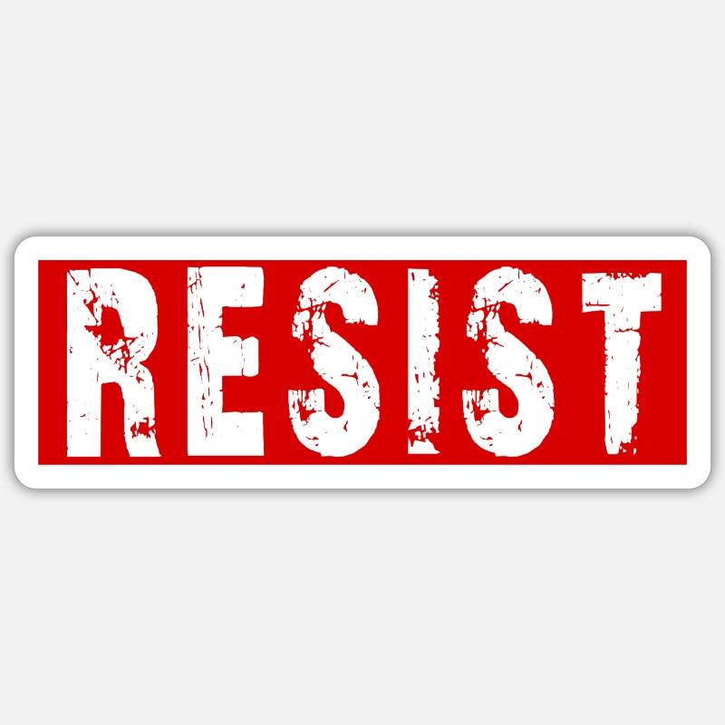 Resist Distressed Protest Typography Sticker size S (10 x 10 cm)
