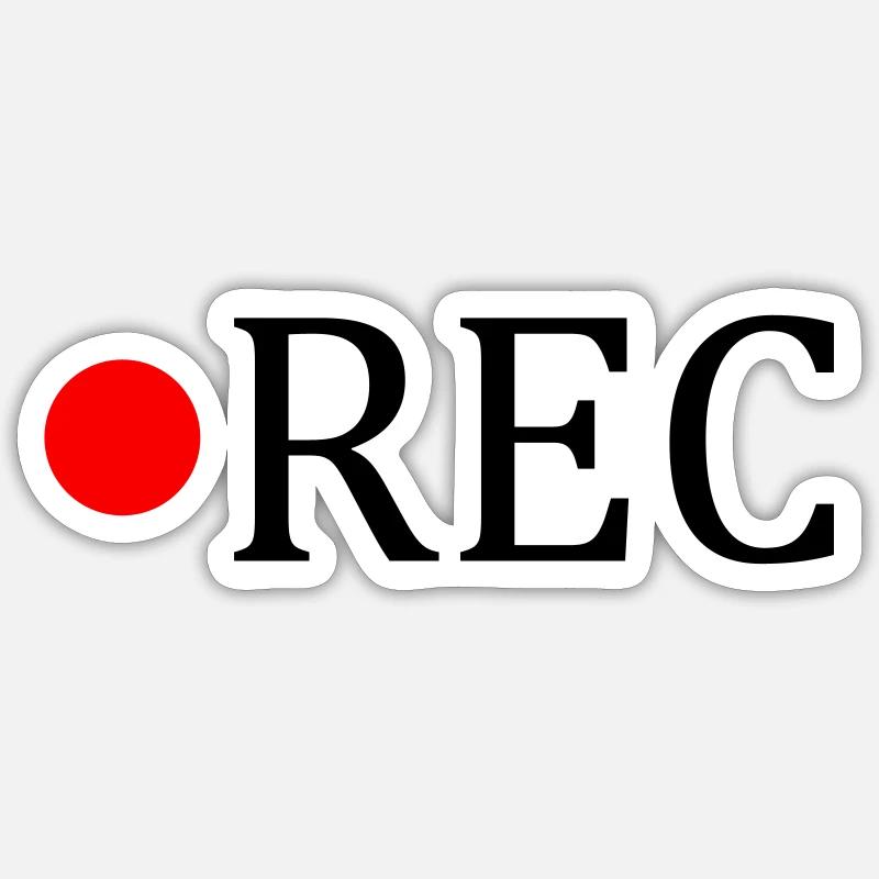 Rec - Sticker Größe S (10 x 10 cm) - Mattweiß