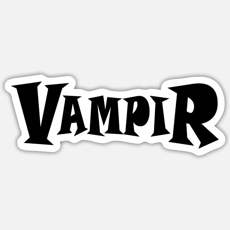 Vampire - Sticker taille S (10 x 10 cm) - blanc mat
