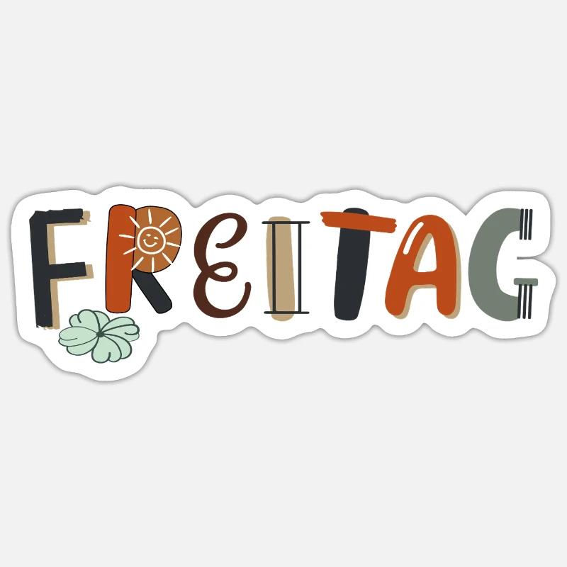 Friday Weekday - Sticker size S (10 x 10 cm) - white matte