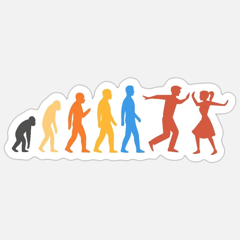 Swing-Tanz - Die höchste Stufe der Evolution Sticker Größe S (10 x 10 cm)