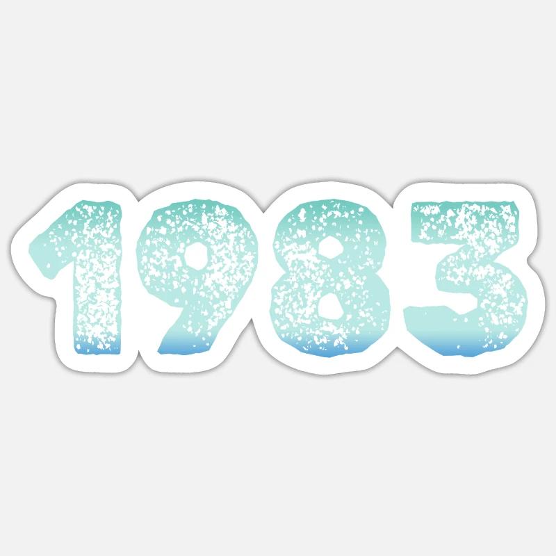 1983 Grunge Gradient Ziffern Sticker Größe S (10 x 10 cm)