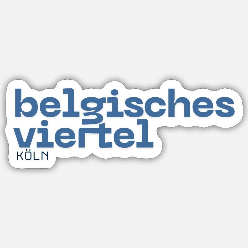 Quartier belge - Quartier de Cologne - Sticker taille S (10 x 10 cm) - blanc mat