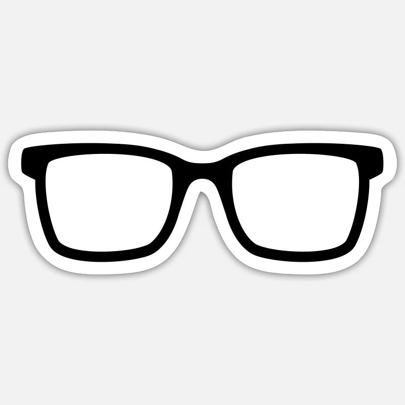 Brille - Sticker Größe S (10 x 10 cm) - Mattweiß