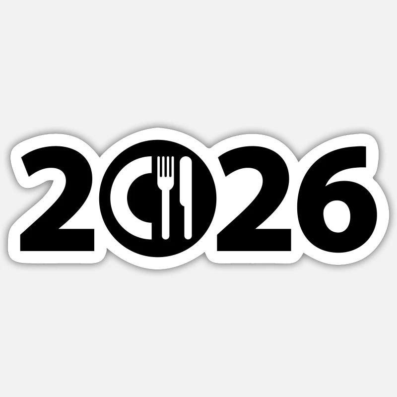 Chef 2026, Chef 2026, Restaurant 2026 - Sticker size S (10 x 10 cm) - white matte