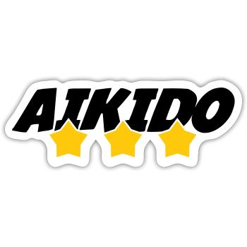 Aikido – Kampfsport – Aikido - Sticker Größe S (10 x 10 cm) - Mattweiß - Vorne
