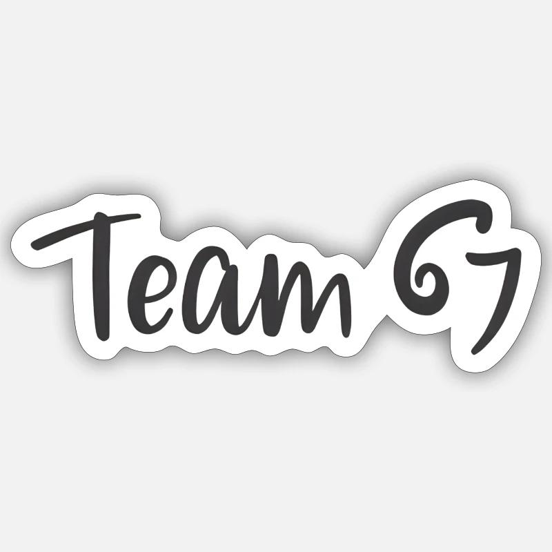 Team 6 7 - Sticker taille S (10 x 10 cm) - blanc mat