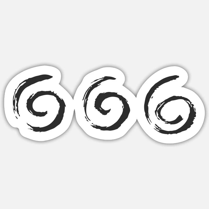 Triple Brush Circles Sticker size S (10 x 10 cm)