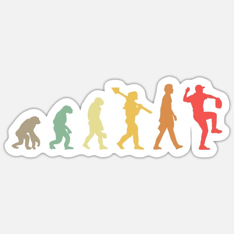 Baseball Evolution - Sticker size S (10 x 10 cm) - white matte