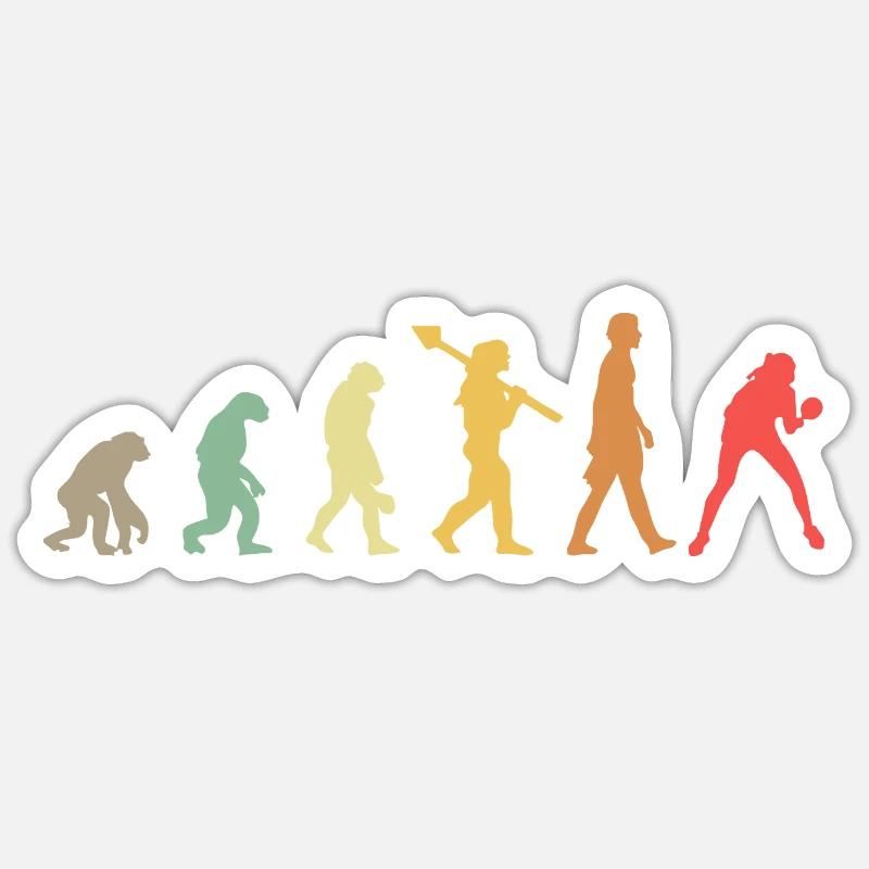 Évolution du tennis de table - Sticker taille S (10 x 10 cm) - blanc mat