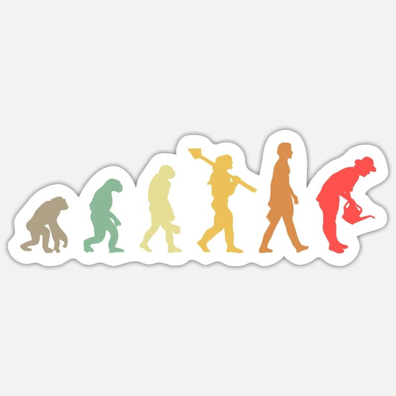 Femme jardinière de l’évolution - Sticker taille S (10 x 10 cm) - blanc mat