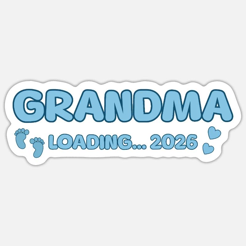 Grandma Loading 2026 - Sticker Größe S (10 x 10 cm) - Mattweiß