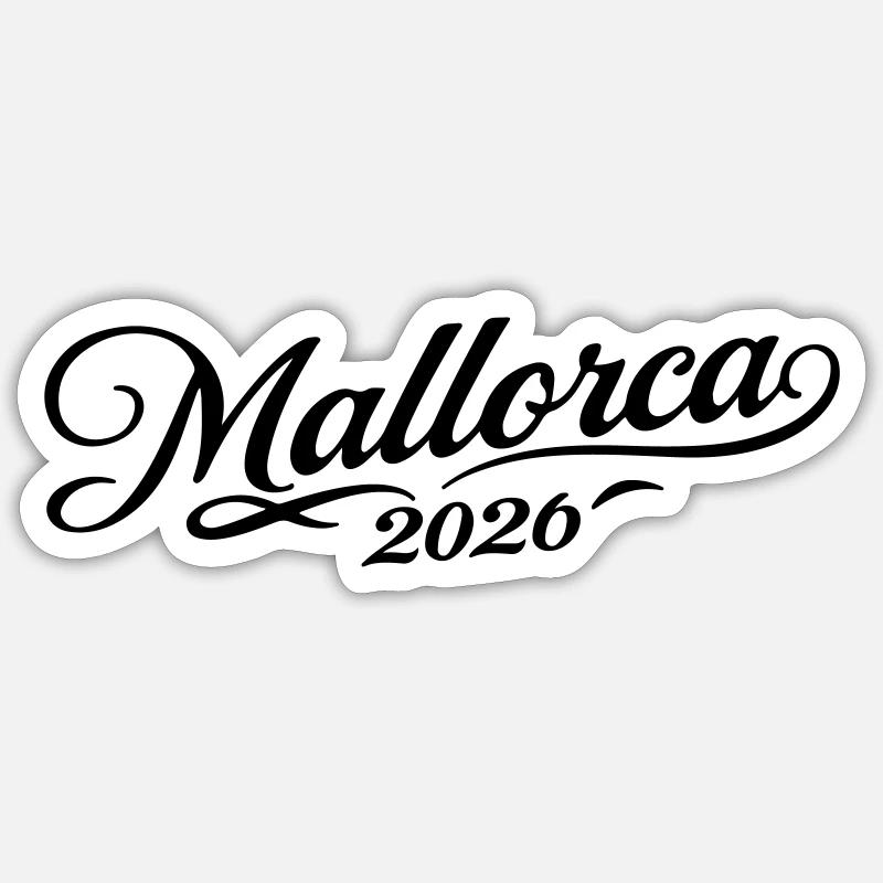 Mallorca 2026 - Sticker Größe S (10 x 10 cm) - Mattweiß