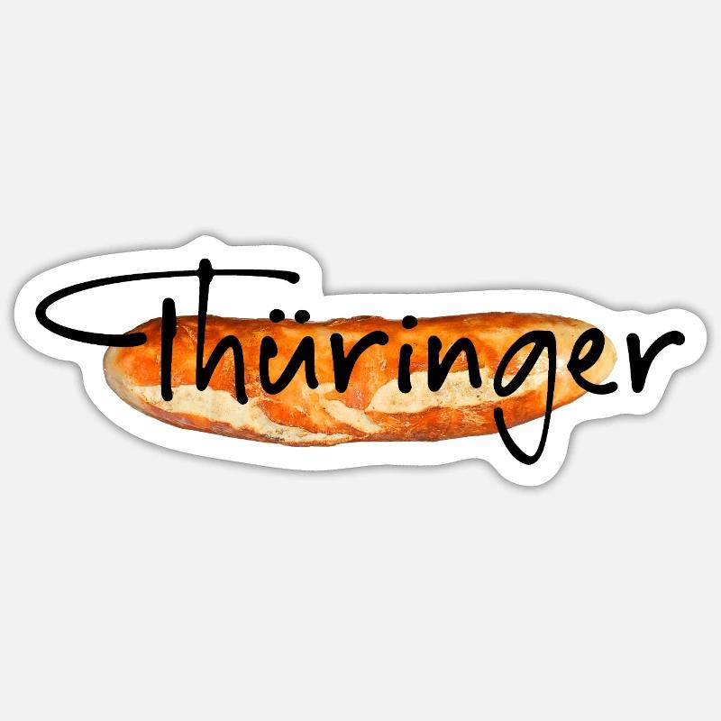 Bratwurst de Thuringe - Sticker taille S (10 x 10 cm) - blanc mat