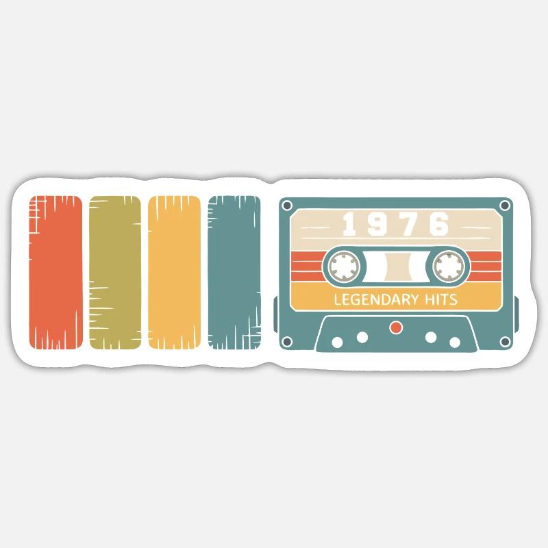 1976 Vintage Original 1976 Geburtstagsgeschenk - Sticker Größe S (10 x 10 cm) - Mattweiß