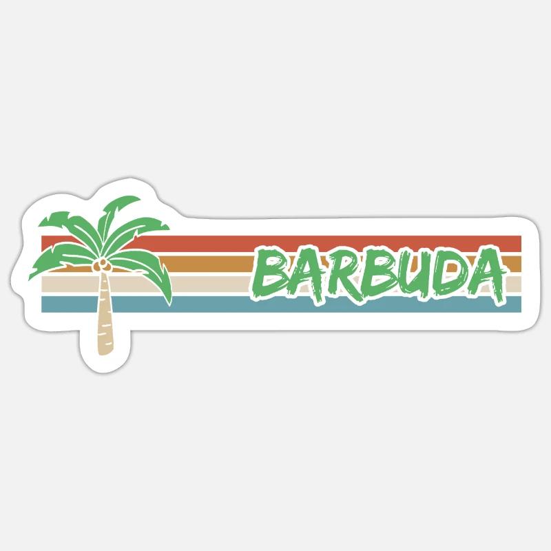 Cadeau pour Barbuda - Sticker taille S (10 x 10 cm) - blanc mat