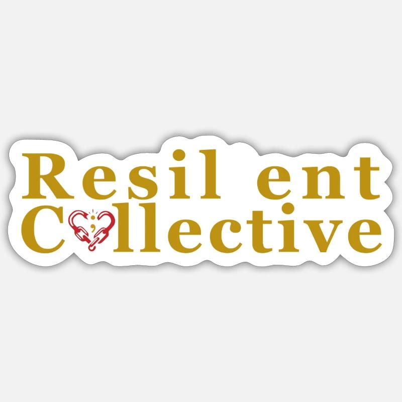 Logo du collectif résilient - Sticker taille S (10 x 10 cm) - blanc mat