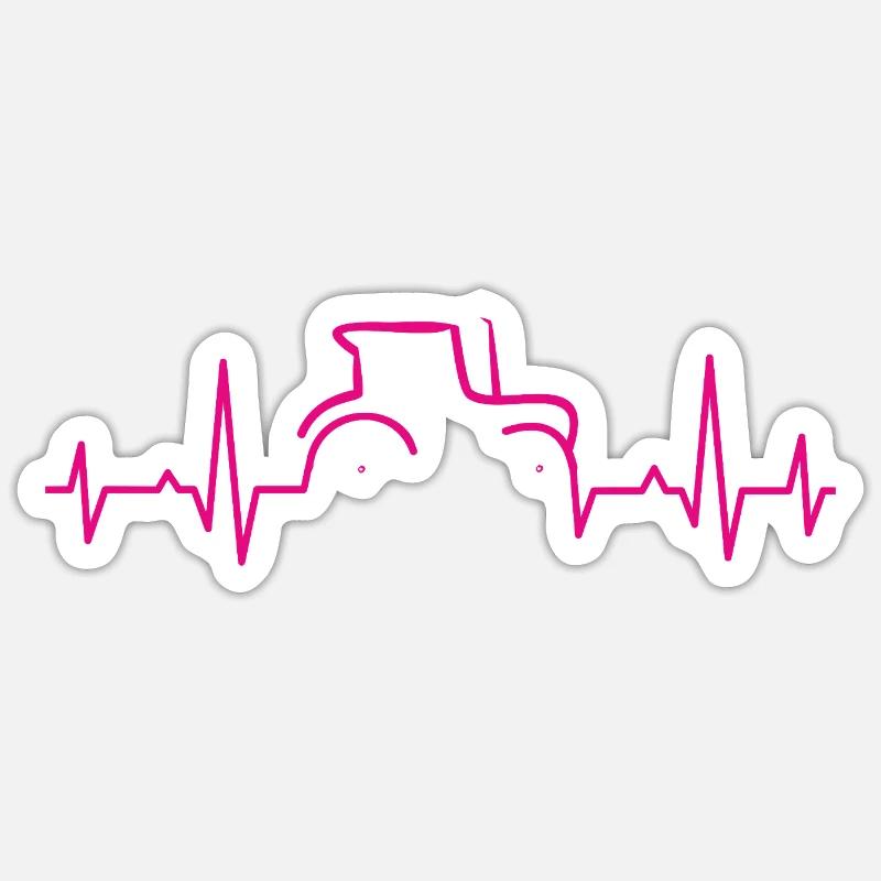 KARDIOGRAMM TRAKTOR Magenta Sticker Größe S (10 x 10 cm)