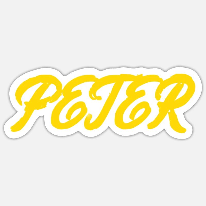 gel er text Peter - Sticker taille S (10 x 10 cm) - blanc mat