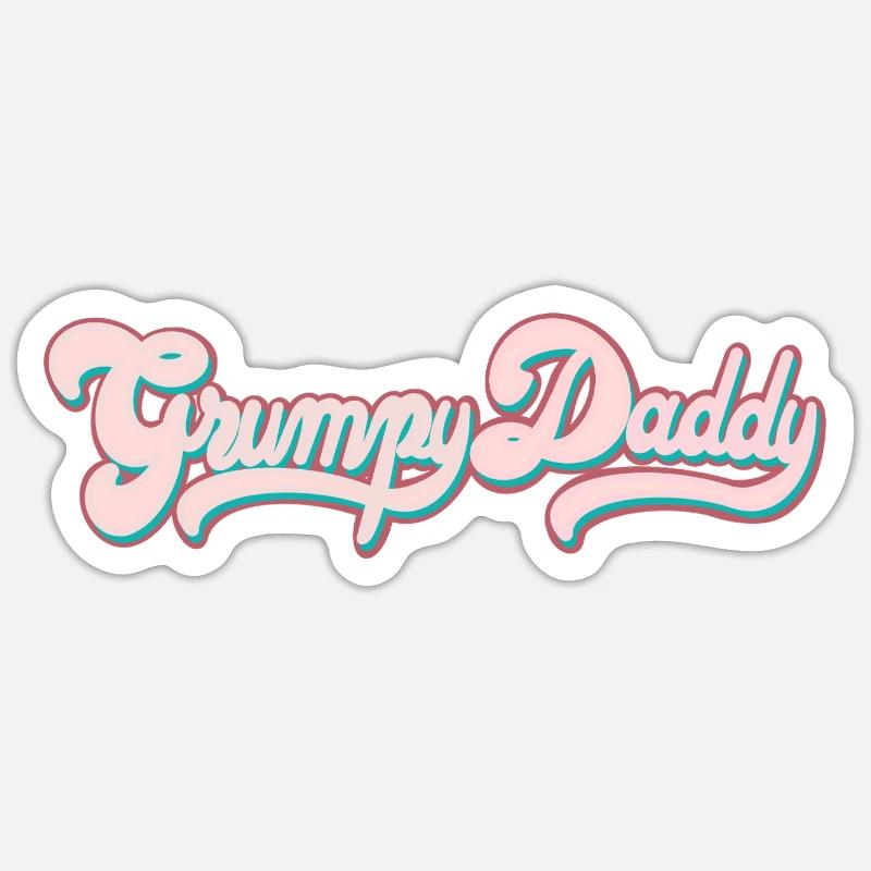 Grumpy Daddy Retro Script - Color "Sports Bra" Sticker size S (10 x 10 cm)