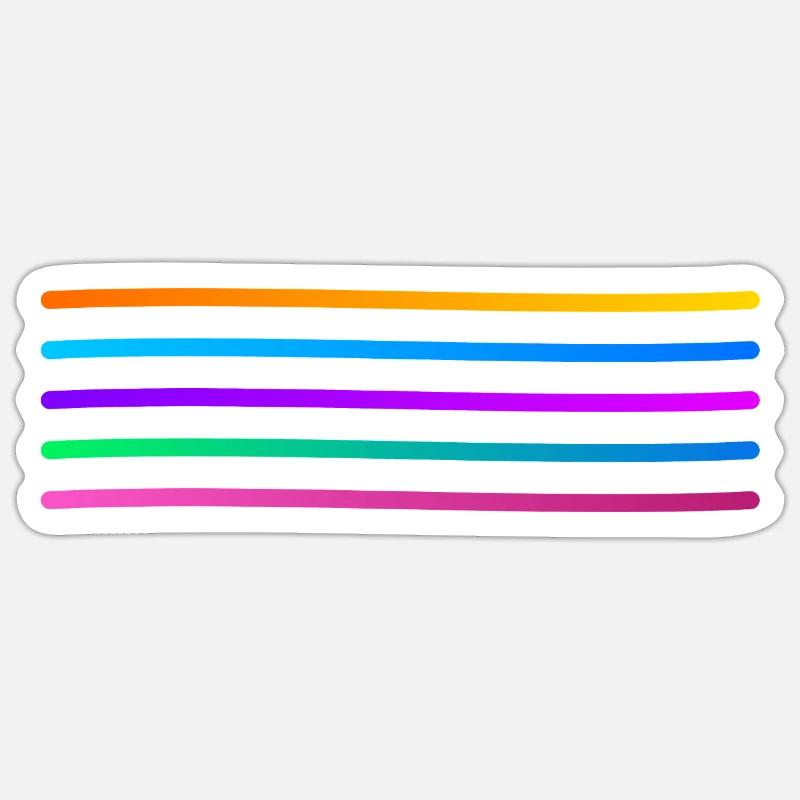 Rainbow Stripe Pattern Sticker size S (10 x 10 cm)