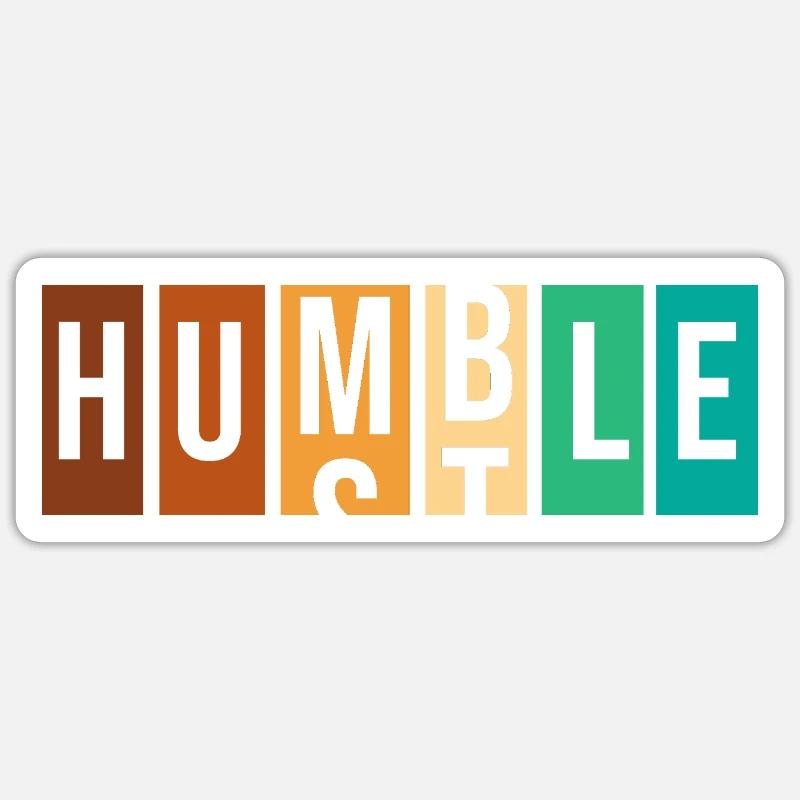 Bourreau de travail humble - Sticker taille S (10 x 10 cm) - blanc mat