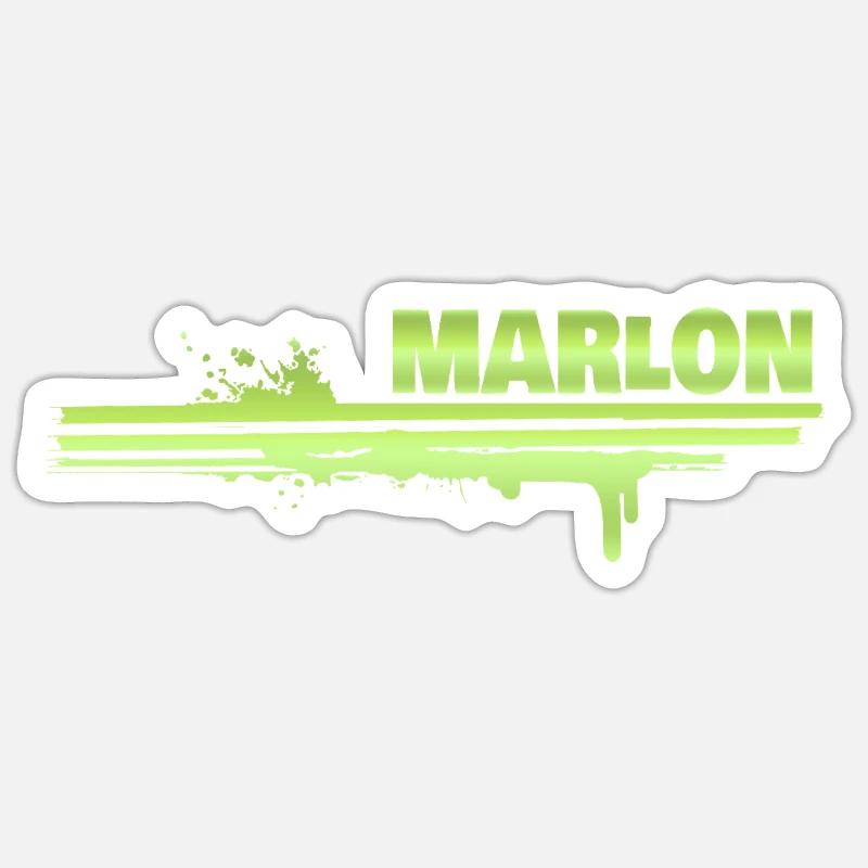 Marlon - Sticker taille S (10 x 10 cm) - blanc mat