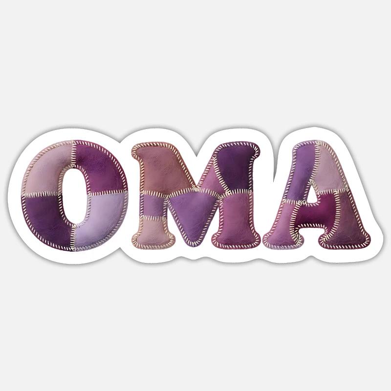 OMA Patchwork Fabric Design Gift Idea Sticker size S (10 x 10 cm)