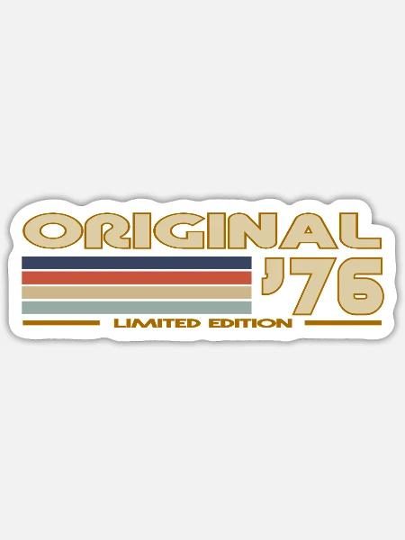 Vintage Retro 1976 - Sticker Größe S (10 x 10 cm) - Mattweiß