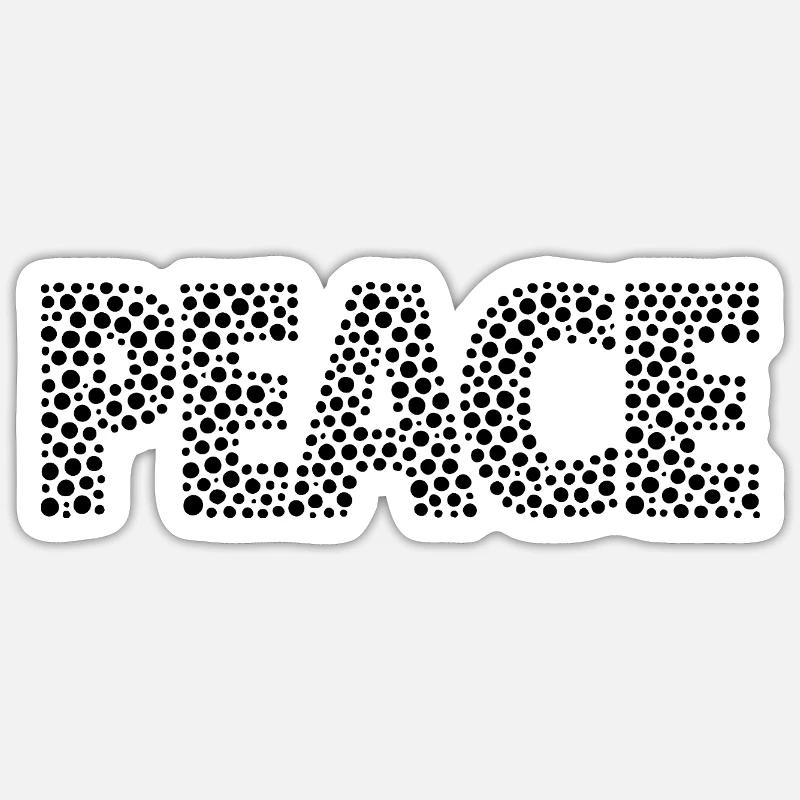 PAIX avec points - Sticker taille S (10 x 10 cm) - blanc mat