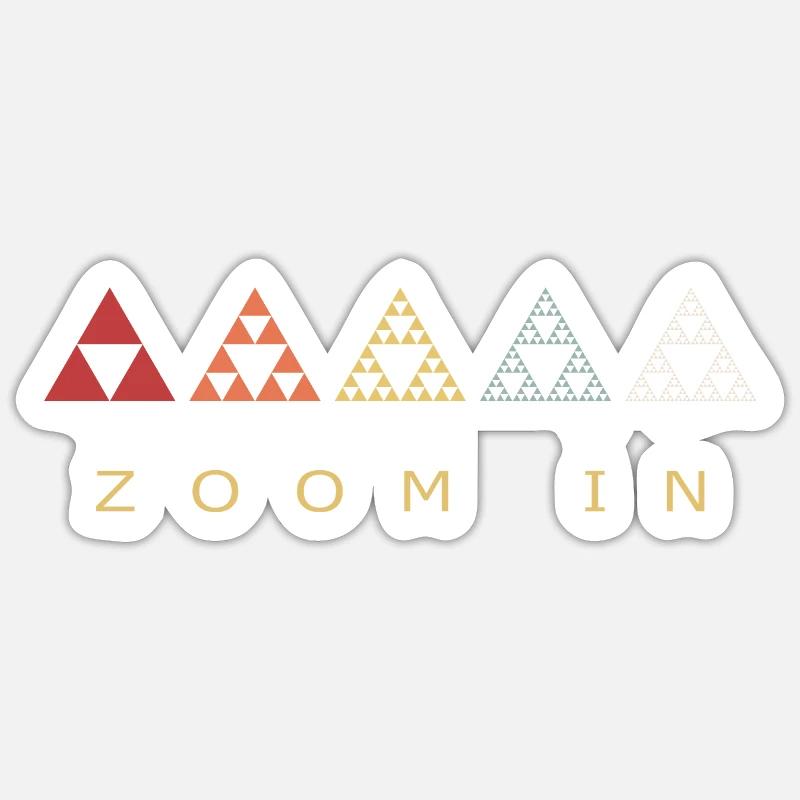 Fractal Triangle Retro Geometry - Sticker size S (10 x 10 cm) - white matte