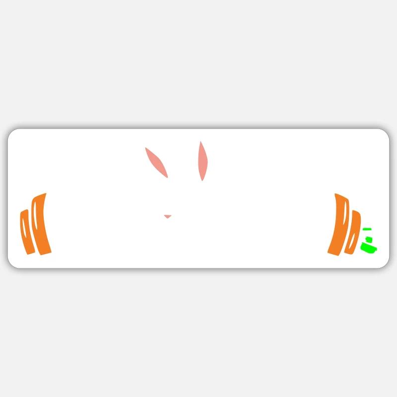 Poids d’haltères Bunny Carrots - Sticker taille S (10 x 10 cm) - blanc mat