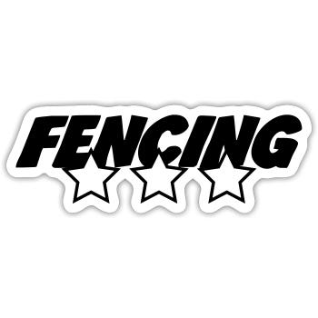 Three-star fencing: the best foil fencer - Sticker size S (10 x 10 cm) - white matte - Front
