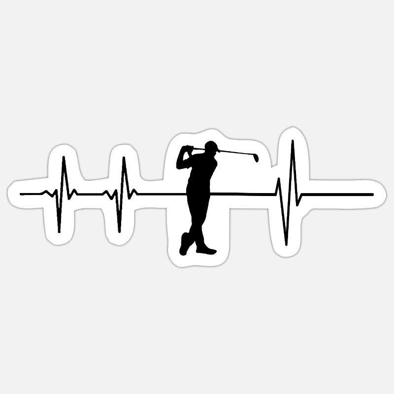 Golf en rythme - Sticker taille S (10 x 10 cm) - blanc mat